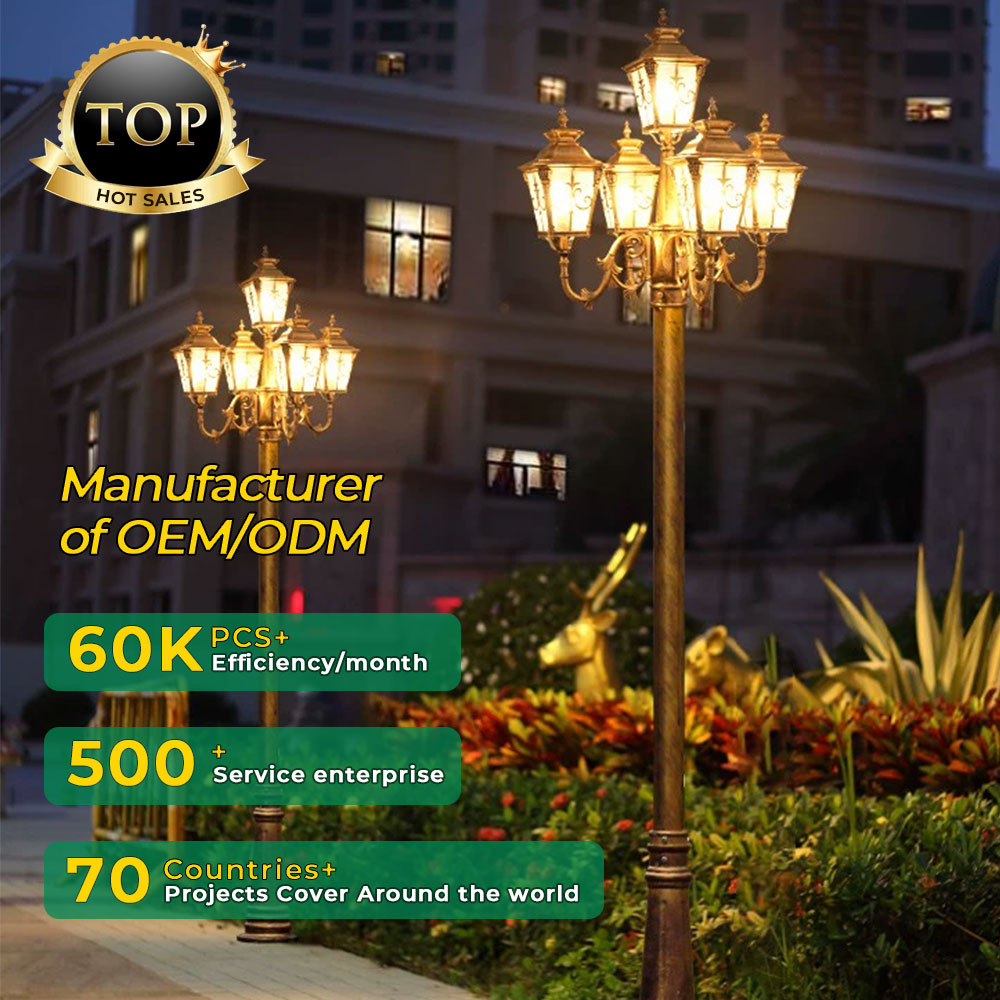 Outdoor Lighting Poles - Customize Outdoor 5 Head Classic Garden