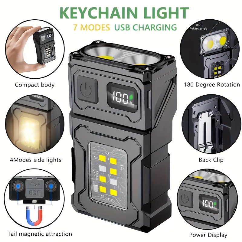 Outdoor Lighting Nearby - Mini Rechargeable LED Pocket Flashlight Portable