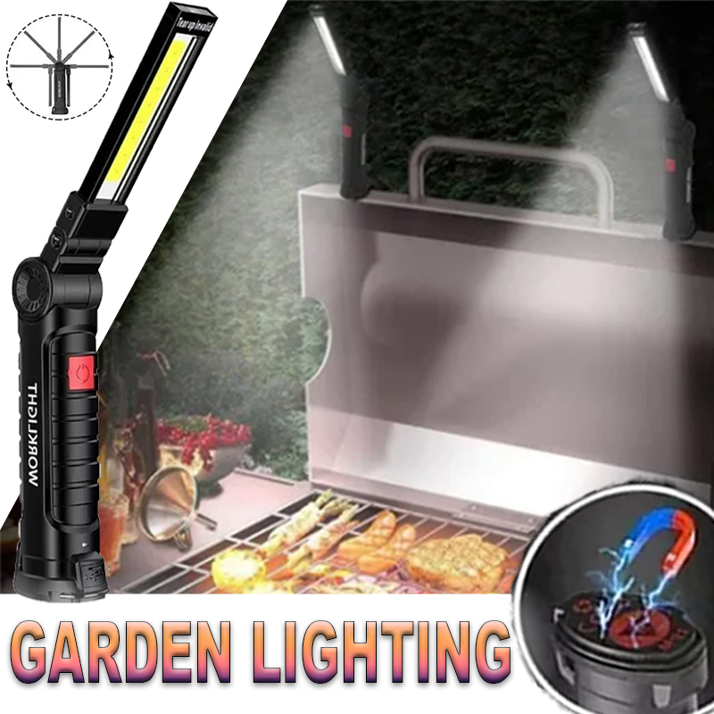 Outdoor Lighting Nearby - Portable LED Flashlight with Magnetic Hook