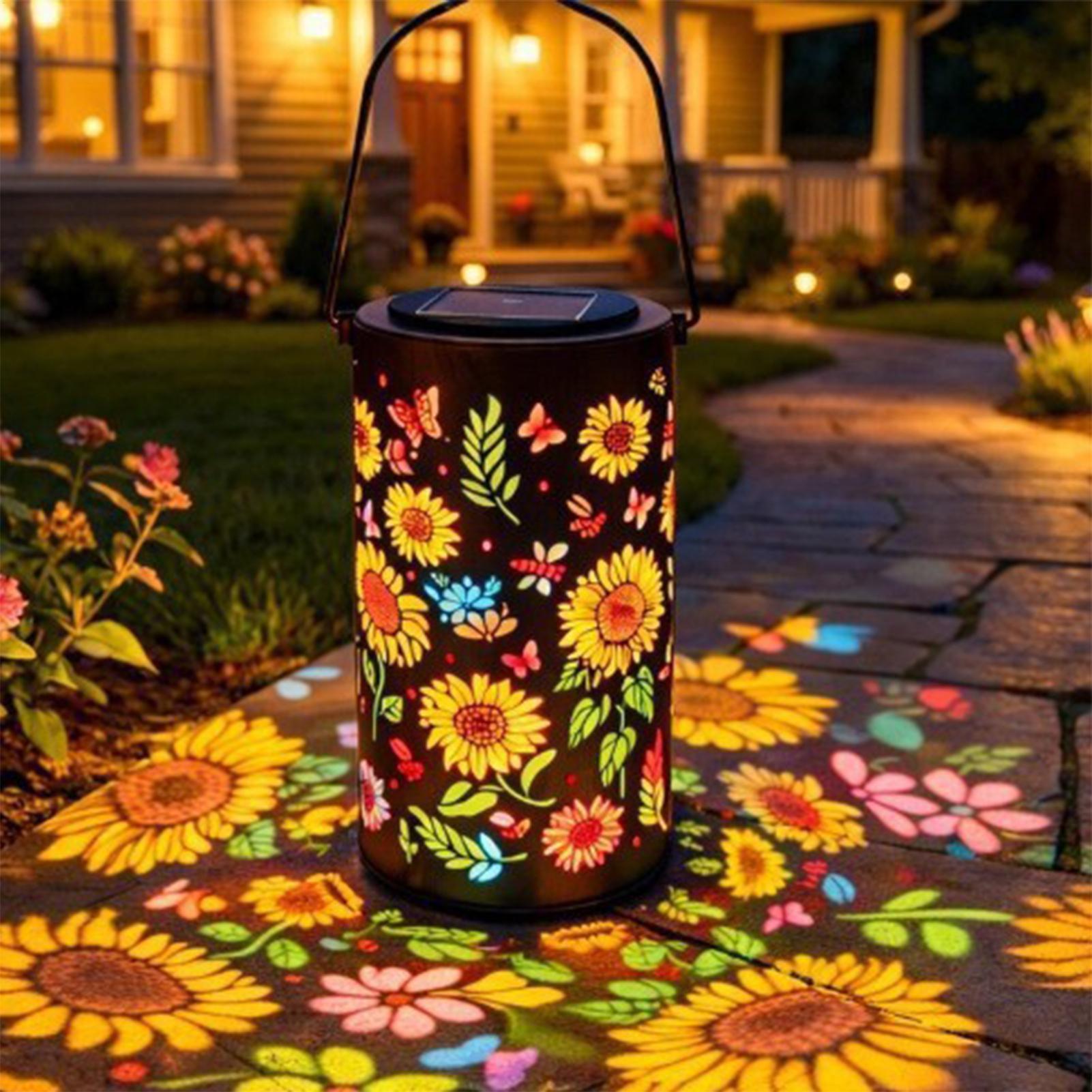 Outdoor Lighting Battery - Sunflower Solar Lantern Weatherproof Metal Colorful