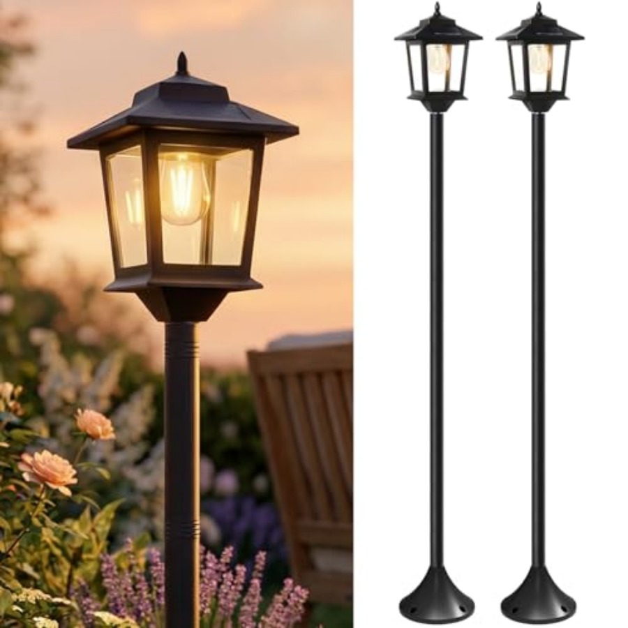 Outdoor Lighting Poles - Outdoor Solar Post Lights, 2-Pack 63