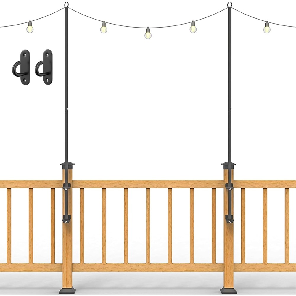 Outdoor Lighting Poles - 2 pack string light poles -