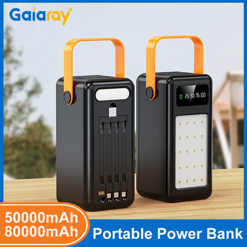Outdoor Lighting Cable - 50000mAh 80000mAh Portable Power Bank Fast
