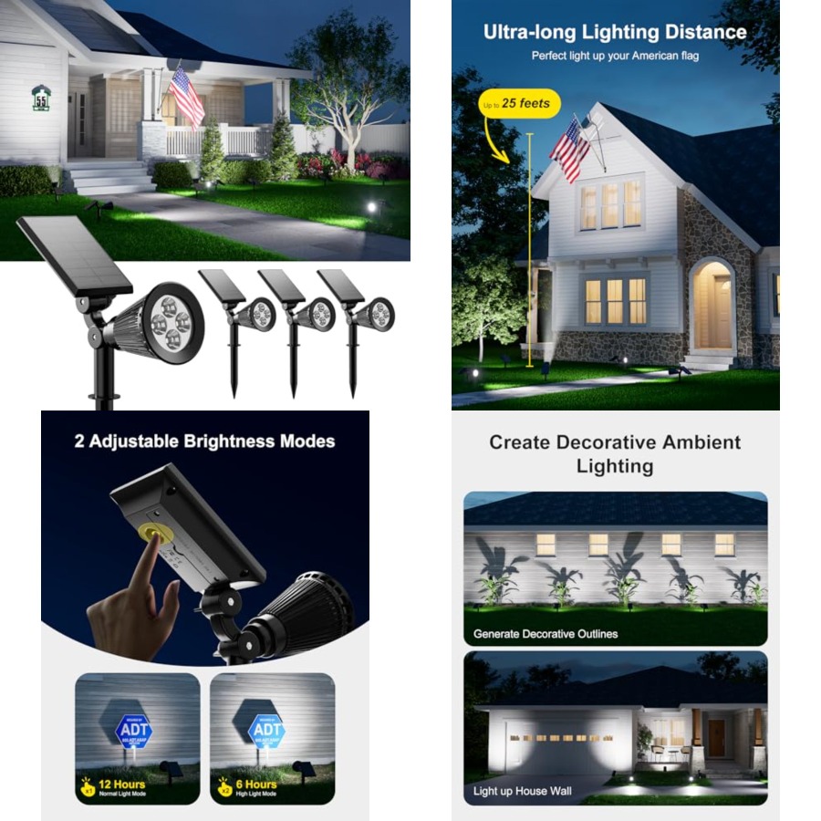 Led Flood Light - Solar Spotlights Outdoor Waterproof for Tree,