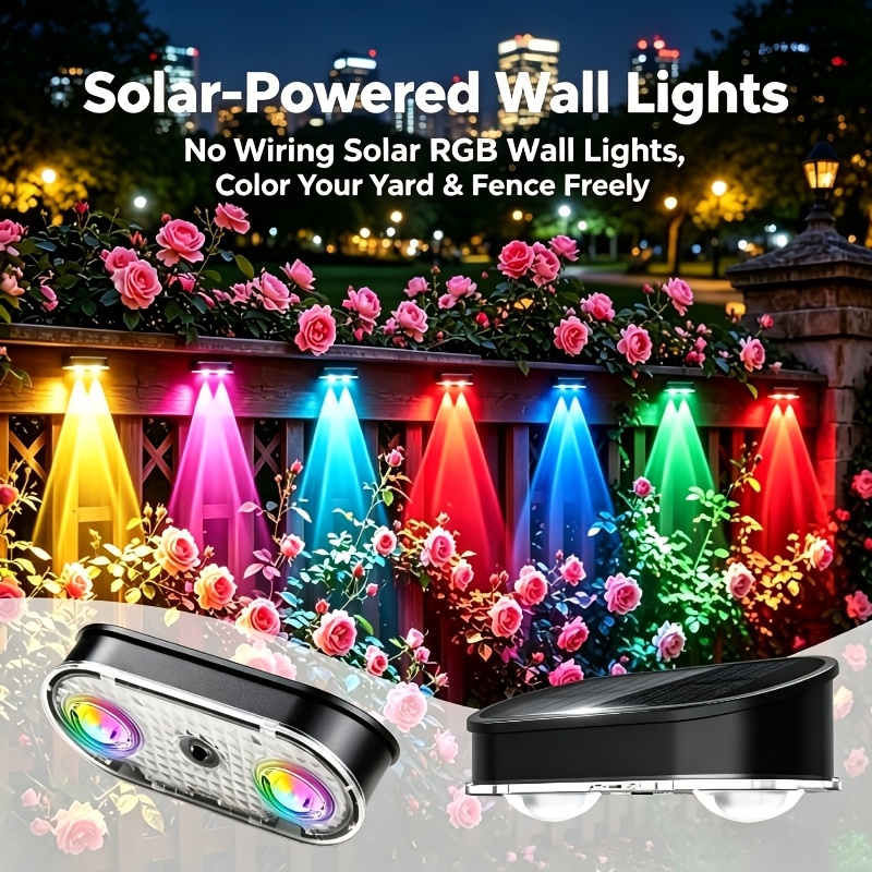 Outdoor Lighting Amazon - RGB Solar Fence Light IP44, 8