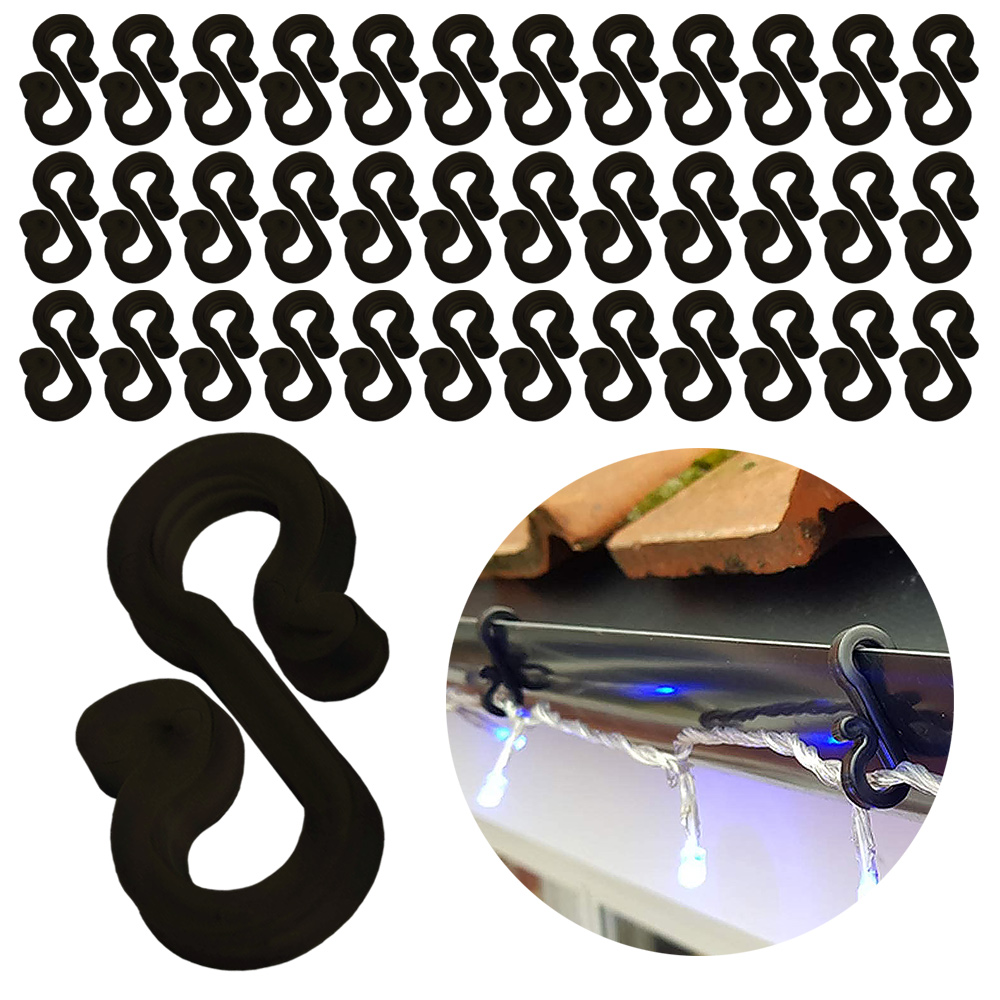 Outdoor Lighting Cable - 120Pcs Plastic Hooks Gutter Hooks Hangers