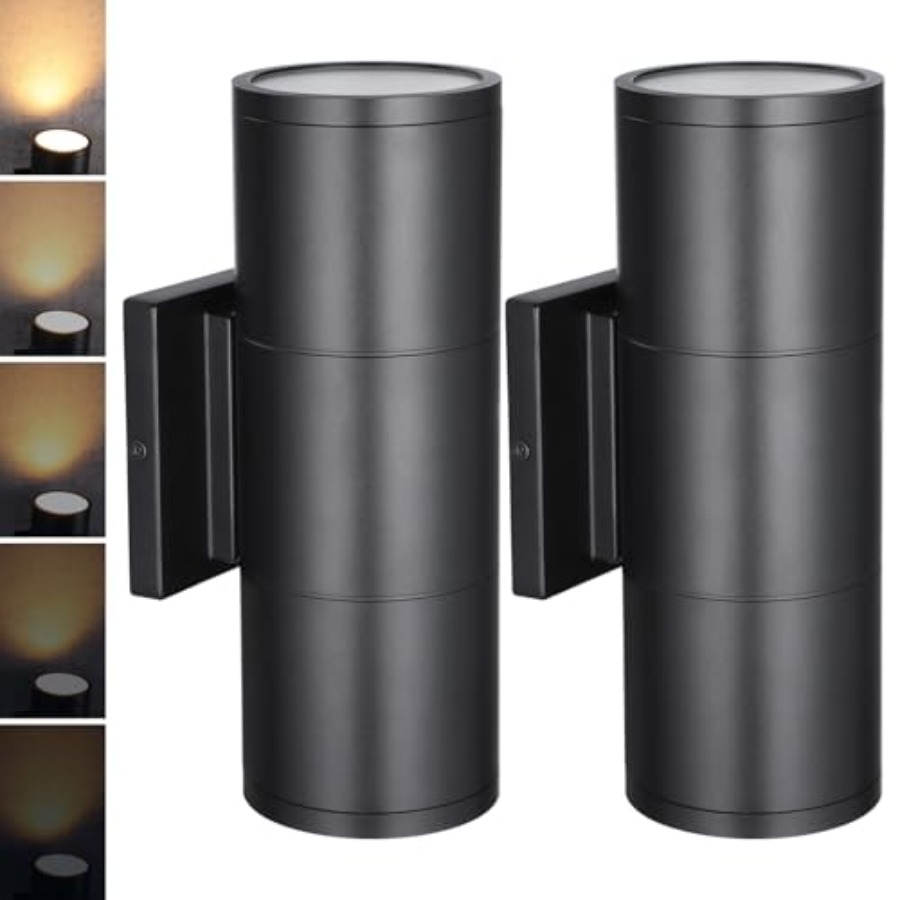 Outdoor Lighting Up And Down - 3000K LED Cylinder Up Down Wall
