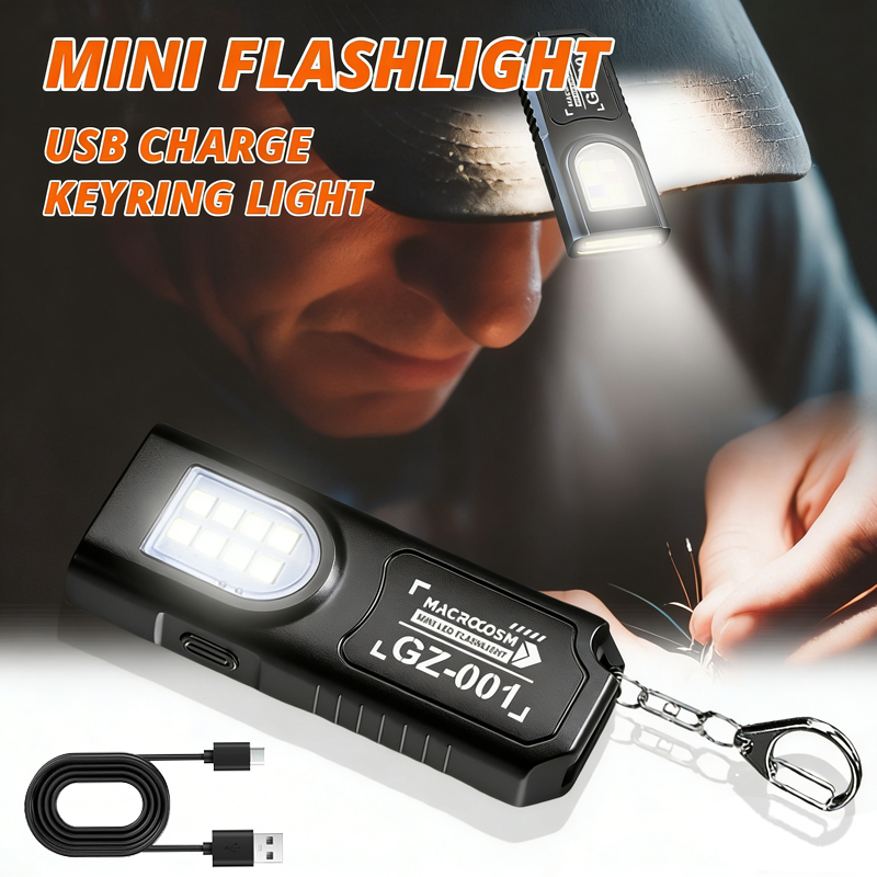 Led Flood Light - LED Keychain Flashlight Type C Rechargeable