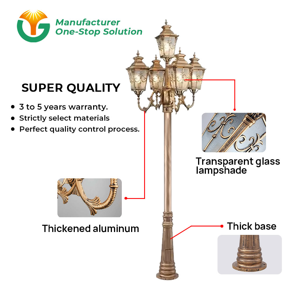 Customize Outdoor 5 Head Class - đánh giá và giá Outdoor Lighting Poles