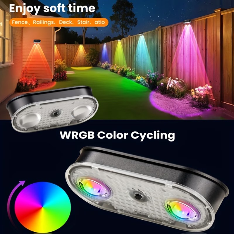 RGB Solar Fence Light IP44, 8  - đánh giá và giá Outdoor Lighting Amazon