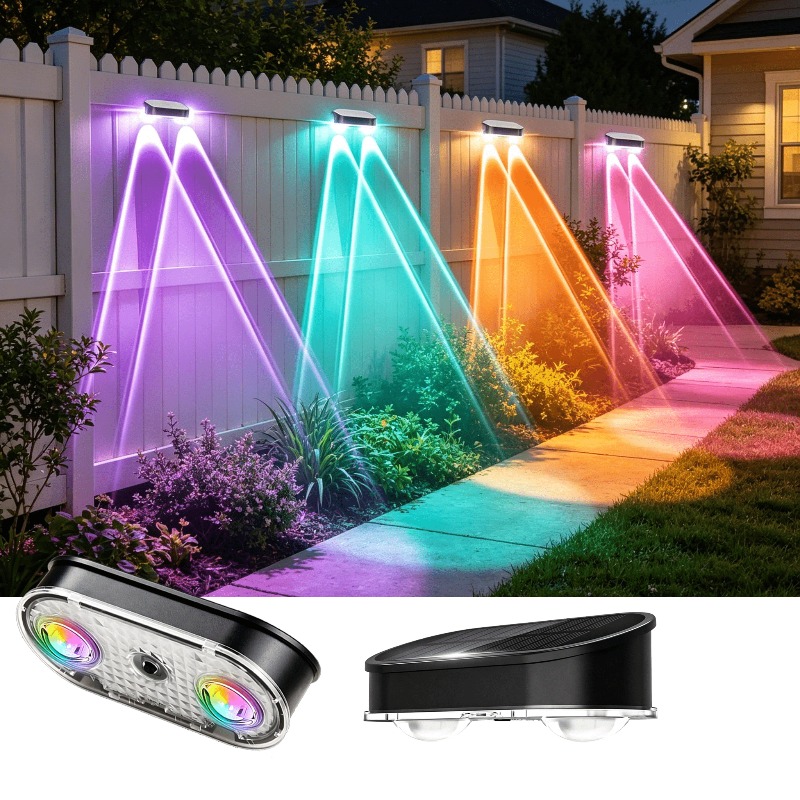 RGB Solar Fence Light IP44, 8  - đánh giá và giá Outdoor Lighting Amazon