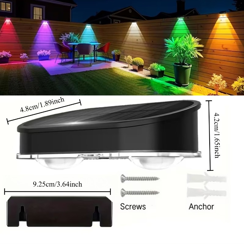 RGB Solar Fence Light IP44, 8  - đánh giá và giá Outdoor Lighting Amazon