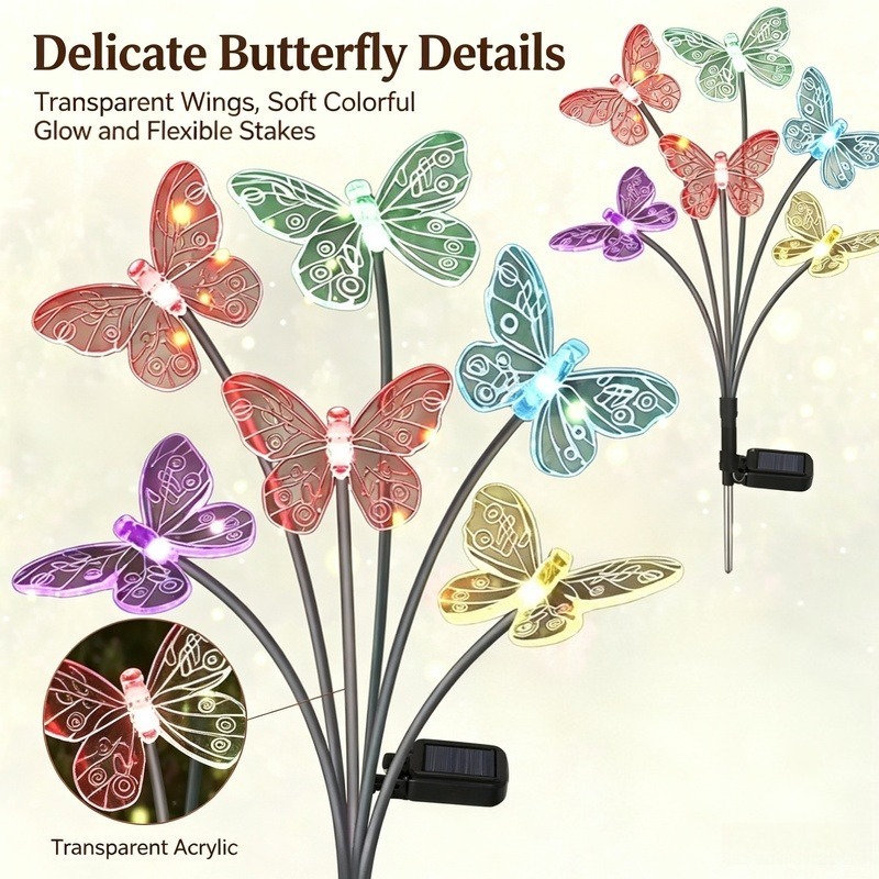 Solar Powered Butterfly Lights - đánh giá và giá Outdoor Lighting Battery