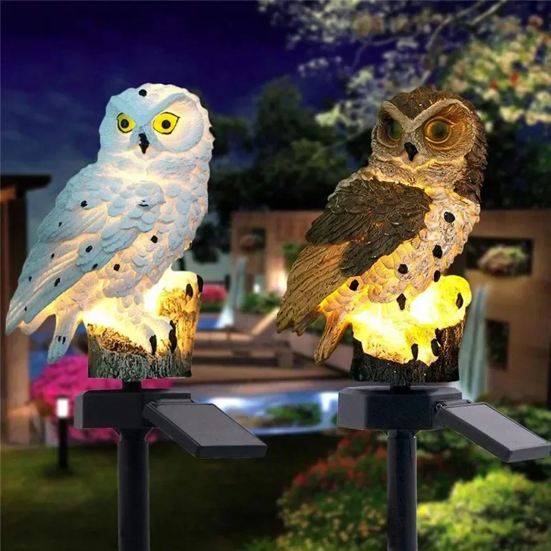 Solar Owl Statue Garden Light  - đánh giá và giá Photocell Outdoor Lighting
