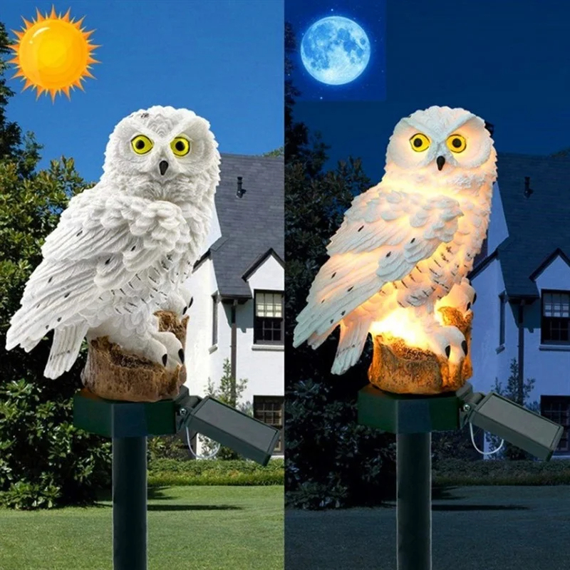Solar Owl Statue Garden Light  - đánh giá và giá Photocell Outdoor Lighting
