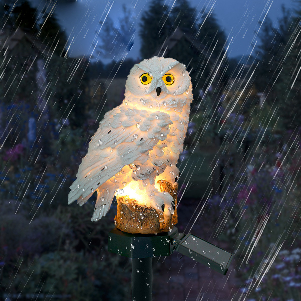 Solar Owl Statue Garden Light  - đánh giá và giá Photocell Outdoor Lighting