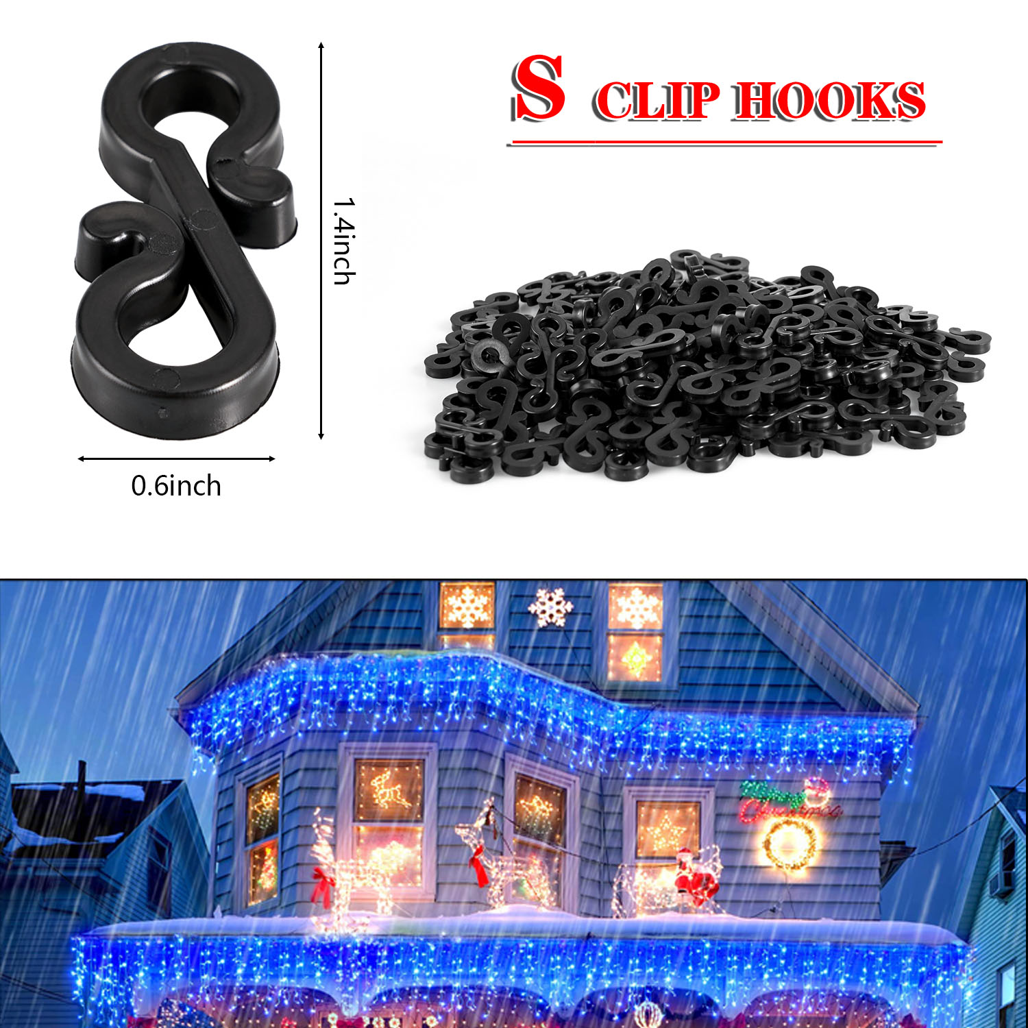 120Pcs Plastic Hooks Gutter Ho - đánh giá và giá Outdoor Lighting Cable