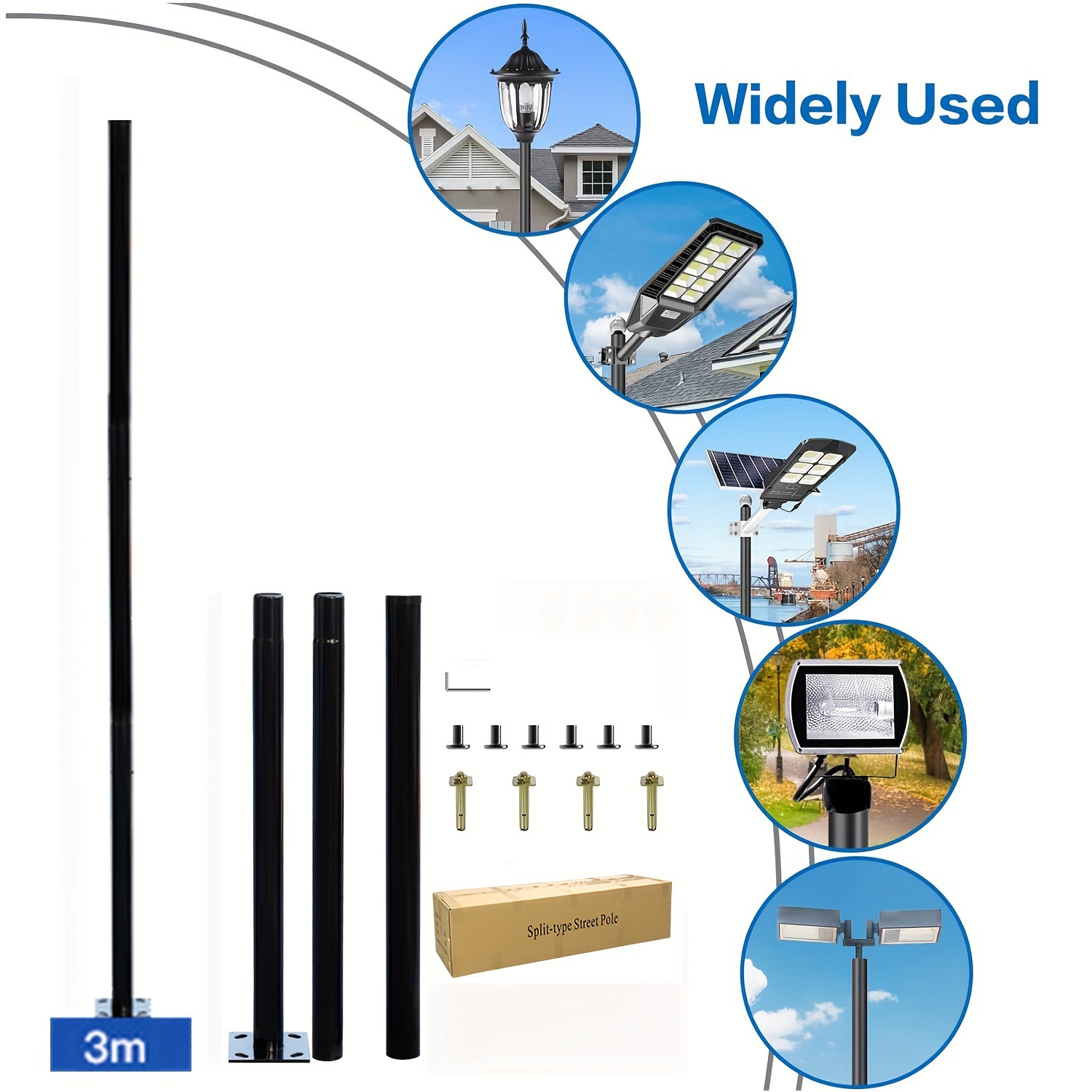 3m Solar Outdoor Split Lamp Po - đánh giá và giá Outdoor Lighting Poles